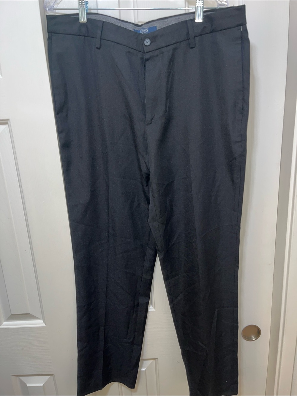 Chaps Men's Black Dress Pants - Straight Leg